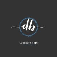 db iniziale grafia e firma logo design con cerchio. bellissimo design manoscritto logo per moda, squadra, nozze, lusso logo. vettore