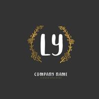 LY iniziale grafia e firma logo design con cerchio. bellissimo design manoscritto logo per moda, squadra, nozze, lusso logo. vettore