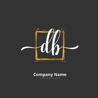 db iniziale grafia e firma logo design con cerchio. bellissimo design manoscritto logo per moda, squadra, nozze, lusso logo. vettore