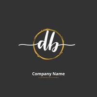 db iniziale grafia e firma logo design con cerchio. bellissimo design manoscritto logo per moda, squadra, nozze, lusso logo. vettore