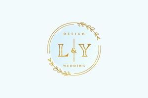 iniziale LY bellezza monogramma e elegante logo design grafia logo di iniziale firma, nozze, moda, floreale e botanico con creativo modello. vettore