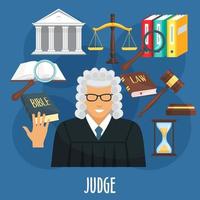 vettore manifesto di giudice professione o patrocinio
