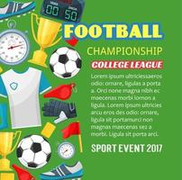 calcio campionato manifesto di calcio sport gioco vettore