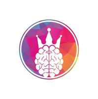 corona cervello logo icona design. inteligente re vettore logo design. umano cervello con corona icona design.