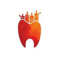 dentista finanza icona logo concetto. dentale statistica vettore logo design modello.