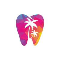 dentale clinica odontoiatria logo design. dentale logo con il concetto di tropicale isola. vettore