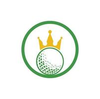 re golf vettore logo design. golf palla con corona vettore icona.