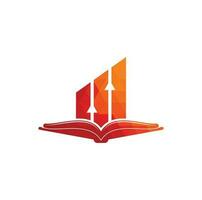 finanza libro logo design. attività commerciale crescita formazione scolastica logo design. vettore