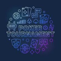 vettore poker torneo magro linea il giro colorato illustrazione