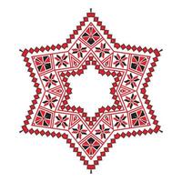 etnico ornamento mandala geometrico modelli nel rosso colore vettore