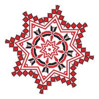 etnico ornamento mandala geometrico modelli nel rosso colore vettore