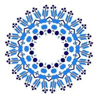 etnico ornamento mandala geometrico modelli nel blu colore vettore