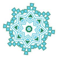 etnico ornamento mandala geometrico modelli nel blu e verde colori vettore