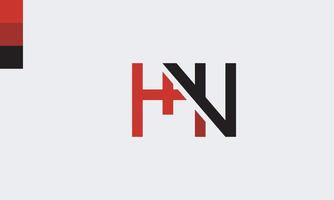 alfabeto lettere iniziali monogramma logo hn, nh, h e n vettore