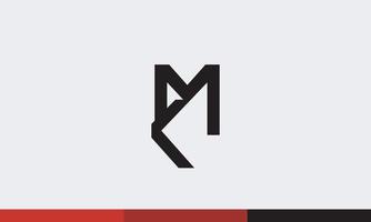 lettere dell'alfabeto iniziali monogramma logo km, mk, k e m vettore