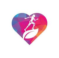 natura fisioterapia cuore forma concetto logo icona vettore. fisioterapia trattamento concetto vettore design.