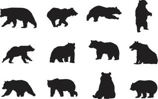 un' vettore silhouette collezione di orsi per opera d'arte composizioni.