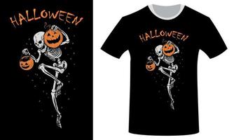 disegno della maglietta di halloween vettore