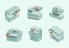 Design piatto macchina fotocopiatrice moderna fotocopiatrice vettore