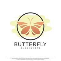 minimalista icona farfalla o libellula logo design con unico concetto premio vettore