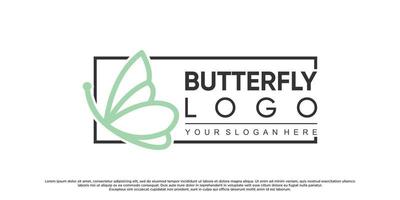 icona farfalla logo design con creativo concetto premio vettore