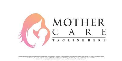 icona mamma e bambino logo design con creativo concetto premio vettore