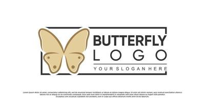 icona farfalla logo design con creativo concetto premio vettore