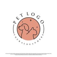 animale domestico logo design modello semplice concetto premio vettore