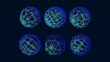 vettore geometrico linea- arte terra globo astratto cerchio atomo raggio, 3d forma vettore illustrazione tecnologia,