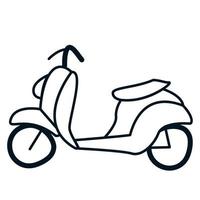 scooter nel scarabocchio stile. vettore illustrazione di disegnato a mano