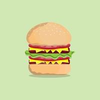 veloce cibo hamburger con delizioso la verdura, carne, formaggio e pane vettore