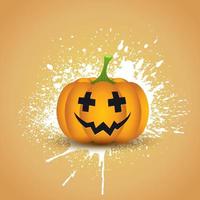 zucca di Halloween su uno sfondo di splatter grunge vettore