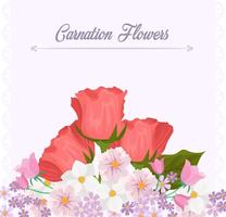 Modello di sfondo fiore garofano vettore