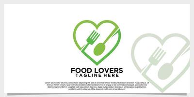 design del logo alimentare con vettore premium di concetto creativo