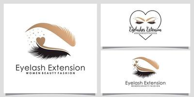 impostato di ciglia estensione logo design fascio per bellezza salone con creativo moderno concetto vettore