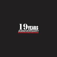 19 anni anniversario celebrazione logotipo, mano scritte, 19 anno cartello, saluto carta vettore