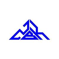 zbk lettera logo creativo design con vettore grafico, zbk semplice e moderno logo nel triangolo forma.