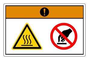 avvertimento caldo superficie fare non toccare simbolo cartello su bianca sfondo vettore