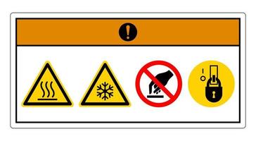 avvertimento caldo o freddo superficie simbolo cartello su bianca sfondo vettore