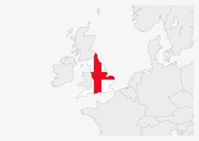 Inghilterra carta geografica evidenziato nel Inghilterra bandiera colori vettore