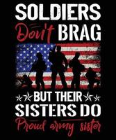 veterano americano esercito soldato Stati Uniti d'America milatria memoriale giorno vettore t camicia