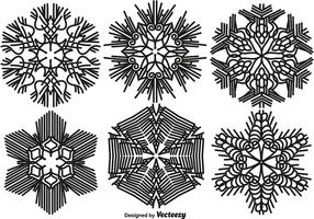 Insieme di vettore di 6 fiocchi di neve