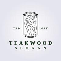 linea struttura di legno di teak logo vettore illustrazione design