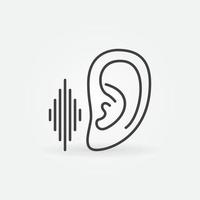 orecchio con suono onda vettore ascolta concetto schema icona