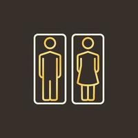 uomo e donna gabinetto colorato schema icona. vettore bagno cartello