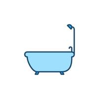 vettore vasca da bagno concetto blu moderno icona o simbolo