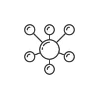 molecola vettore concetto icona o cartello nel magro linea stile