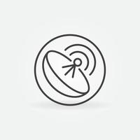 cerchio con parabolico antenna piatto vettore concetto linea icona