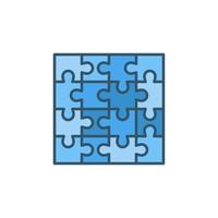 vettore sega puzzle concetto blu icona