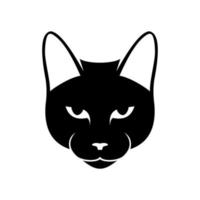 nero gatto testa icona vettore